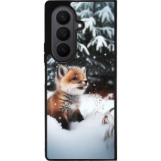 Samsung Galaxy Z Fold7 Case Hülle - Silikon schwarz Weihnachten 2023 Fuechslein Tanne