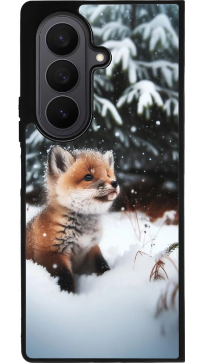 Samsung Galaxy Z Fold7 Case Hülle - Silikon schwarz Weihnachten 2023 Fuechslein Tanne