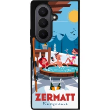 Samsung Galaxy Z Fold7 Case Hülle - Silikon schwarz Zermatt Mountain Jacuzzi