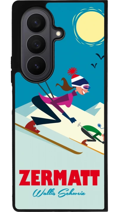 Samsung Galaxy Z Fold7 Case Hülle - Silikon schwarz Zermatt Ski Downhill