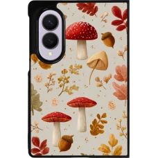 Samsung Galaxy Z Fold8 Case Hülle - Silikon schwarz Autumn 26 Mushrooms and leaves