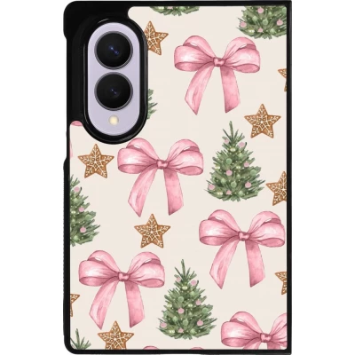 Samsung Galaxy Z Fold8 Case Hülle - Silikon schwarz Christmas 25 Vintage Ribbons