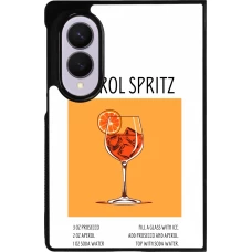 Coque Samsung Galaxy Z Fold8 - Silicone rigide noir Cocktail recette Aperol Spritz