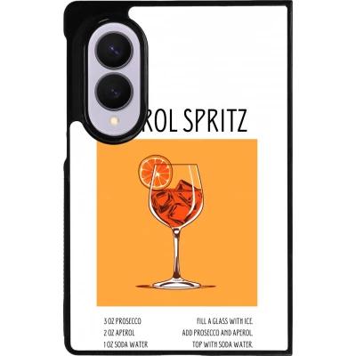 Coque Samsung Galaxy Z Fold8 - Silicone rigide noir Cocktail recette Aperol Spritz