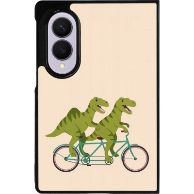 Samsung Galaxy Z Fold8 Case Hülle - Silikon schwarz Dinosaurs on bikes 2026