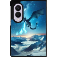 Coque Samsung Galaxy Z Fold8 - Silicone rigide noir Dragon nocturne montagne