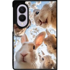Coque Samsung Galaxy Z Fold8 - Silicone rigide noir Easter 2026 Rabbits