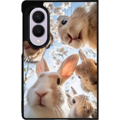 Coque Samsung Galaxy Z Fold8 - Silicone rigide noir Easter 2026 Rabbits