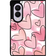 Samsung Galaxy Z Fold8 Case Hülle - Silikon schwarz Easter 2023 pink hearts