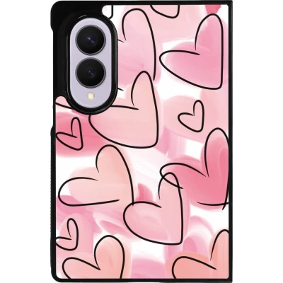 Samsung Galaxy Z Fold8 Case Hülle - Silikon schwarz Easter 2023 pink hearts