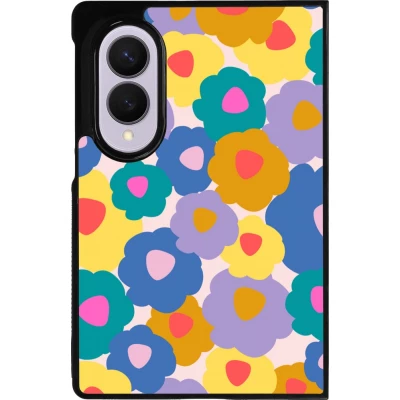 Coque Samsung Galaxy Z Fold8 - Silicone rigide noir Easter 2024 flower power