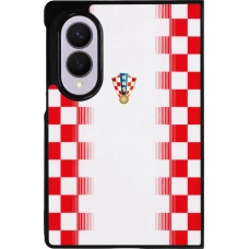 Coque Samsung Galaxy Z Fold8 - Silicone rigide noir Maillot de football Croatie 2026 personnalisable
