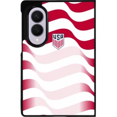Coque Samsung Galaxy Z Fold8 - Silicone rigide noir Maillot de football États-Unis 2026 personnalisable