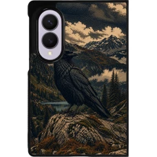 Coque Samsung Galaxy Z Fold8 - Silicone rigide noir Linocut Grand Corbeau