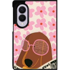 Samsung Galaxy Z Fold8 Case Hülle - Silikon schwarz Dog with newspaper Spring 2026