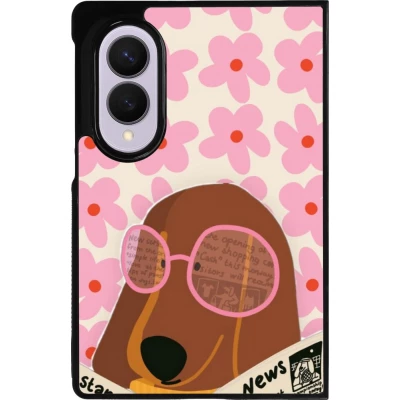 Samsung Galaxy Z Fold8 Case Hülle - Silikon schwarz Dog with newspaper Spring 2026