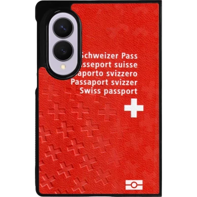 Coque Samsung Galaxy Z Fold8 - Silicone rigide noir Swiss Passport