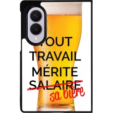 Coque Samsung Galaxy Z Fold8 - Silicone rigide noir Tout travail mérite sa bière