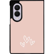 Coque Samsung Galaxy Z Fold8 - Silicone rigide noir Valentine 2023 three minimalist hearts