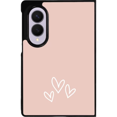 Coque Samsung Galaxy Z Fold8 - Silicone rigide noir Valentine 2023 three minimalist hearts