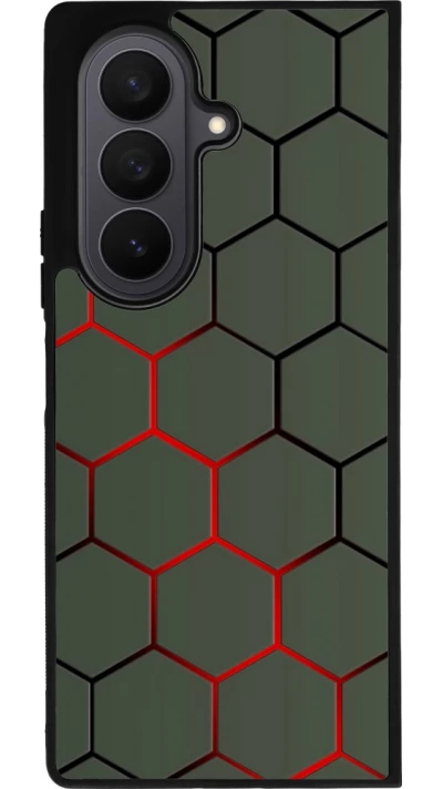 Coque Samsung Galaxy Z Fold8 Ultra - Silicone rigide noir Geometric Line red