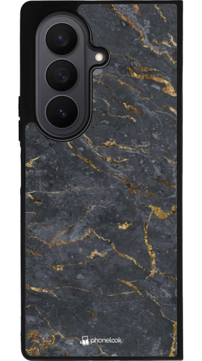 Coque Samsung Galaxy Z Fold8 Ultra - Silicone rigide noir Grey Gold Marble
