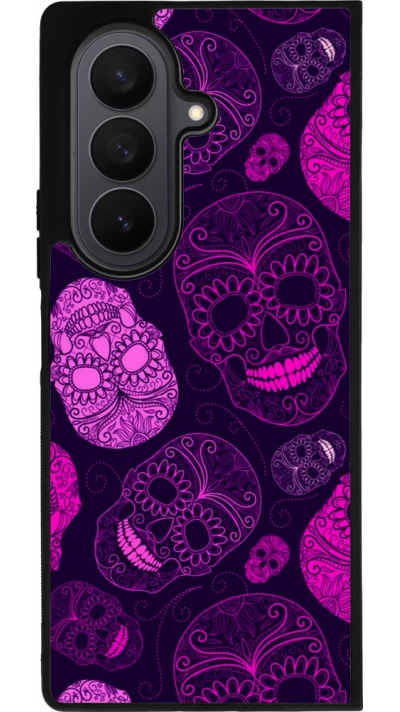 Coque Samsung Galaxy Z Fold8 Ultra - Silicone rigide noir Halloween 2023 pink skulls