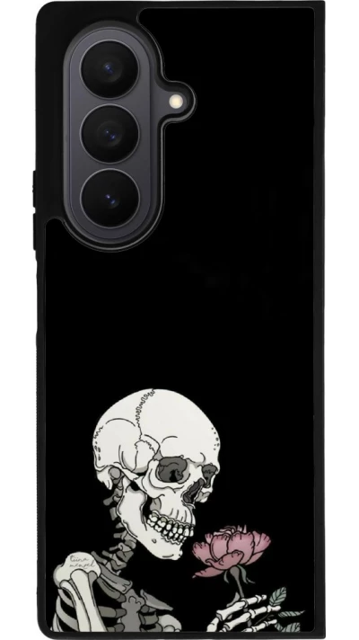 Coque Samsung Galaxy Z Fold8 Ultra - Silicone rigide noir Halloween 2023 rose and skeleton