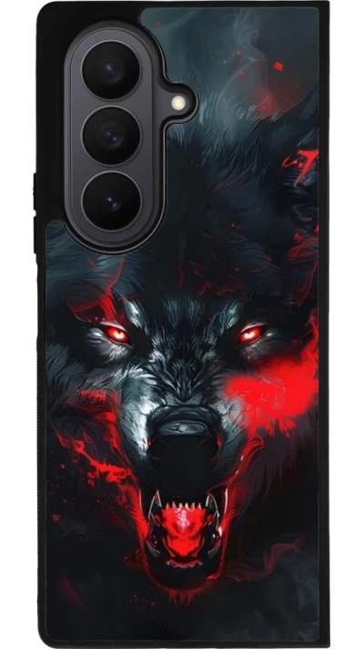 Coque Samsung Galaxy Z Fold8 Ultra - Silicone rigide noir Halloween 2024 mad werewolf
