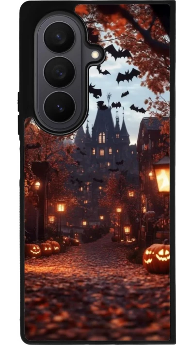 Coque Samsung Galaxy Z Fold8 Ultra - Silicone rigide noir Halloween 2025 Haunted house
