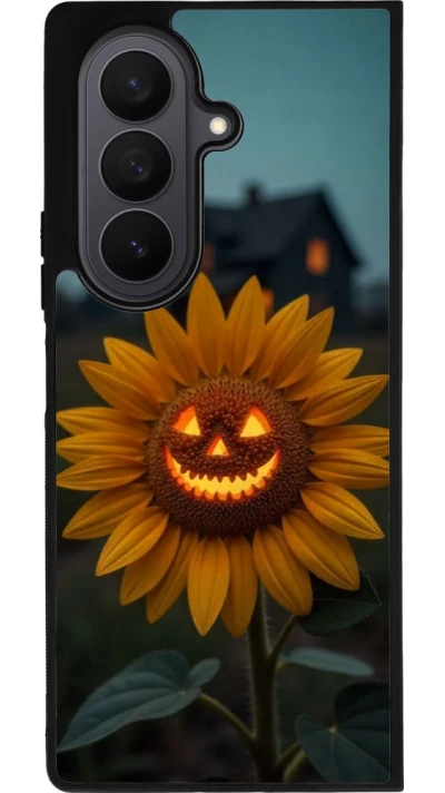 Coque Samsung Galaxy Z Fold8 Ultra - Silicone rigide noir Halloween 2026 Evil Sunflower