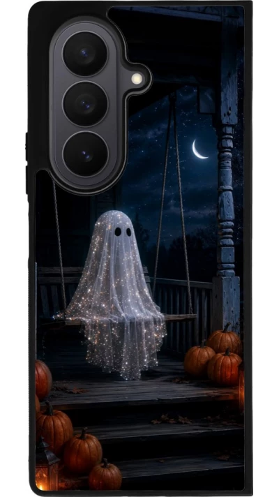 Coque Samsung Galaxy Z Fold8 Ultra - Silicone rigide noir Halloween 2026 Ghost on a swing