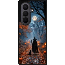 Samsung Galaxy Z Fold8 Ultra Case Hülle - Silikon schwarz Halloween 2026 Witch with a cat