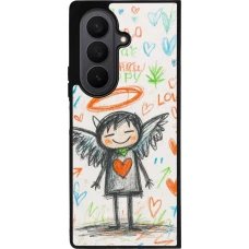 Coque Samsung Galaxy Z Fold8 Ultra - Silicone rigide noir Little Angel Sketch Love