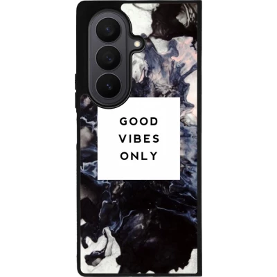 Coque Samsung Galaxy Z Fold8 Ultra - Silicone rigide noir Marble Good Vibes Only