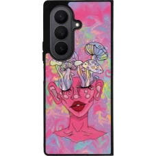 Samsung Galaxy Z Fold8 Ultra Case Hülle - Silikon schwarz Psychedelic pink mushroom