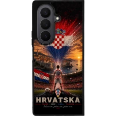 Coque Samsung Galaxy Z Fold8 Ultra - Silicone rigide noir Football Croatie splash 2026