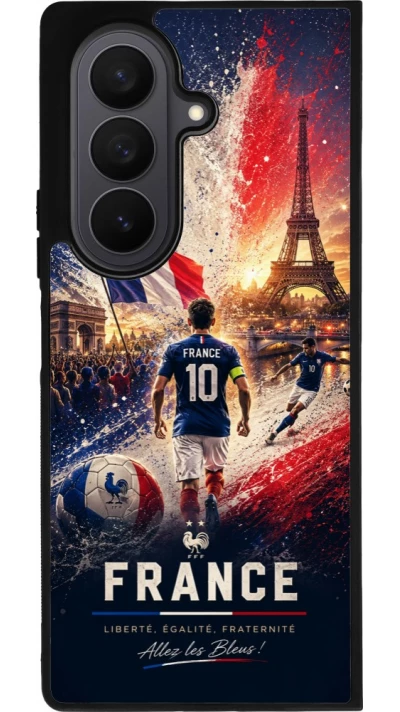 Coque Samsung Galaxy Z Fold8 Ultra - Silicone rigide noir Football France splash 2026