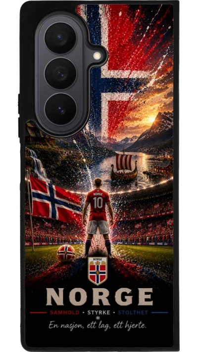Coque Samsung Galaxy Z Fold8 Ultra - Silicone rigide noir Football Norvège splash 2026