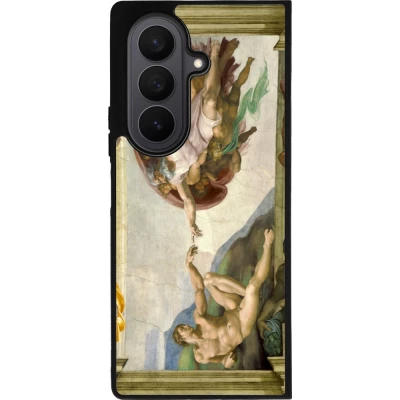 Coque Samsung Galaxy Z Fold8 Ultra - Silicone rigide noir Tableau art - La Création d’Adam - Michel-Ange