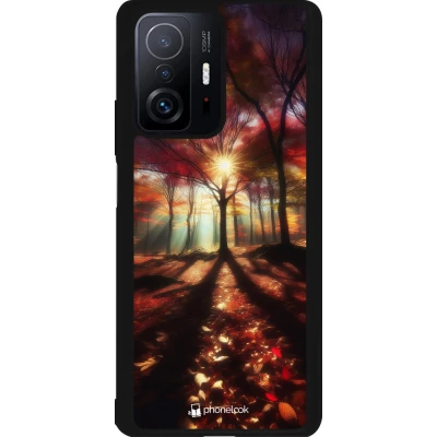 Xiaomi 11T Case Hülle - Silikon schwarz Herbstlicher goldener Glanz