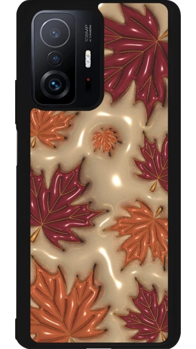 Coque Xiaomi 11T - Silicone rigide noir Autumn 26 3D leaves