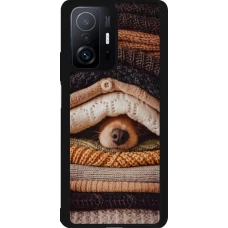 Xiaomi 11T Case Hülle - Silikon schwarz Autumn 26 Dog under the covers