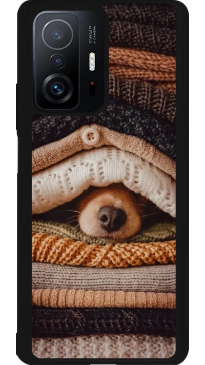 Coque Xiaomi 11T - Silicone rigide noir Autumn 26 Dog under the covers