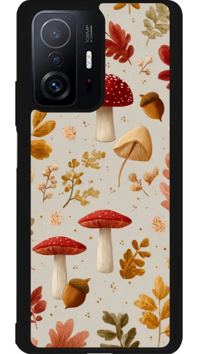 Coque Xiaomi 11T - Silicone rigide noir Autumn 26 Mushrooms and leaves
