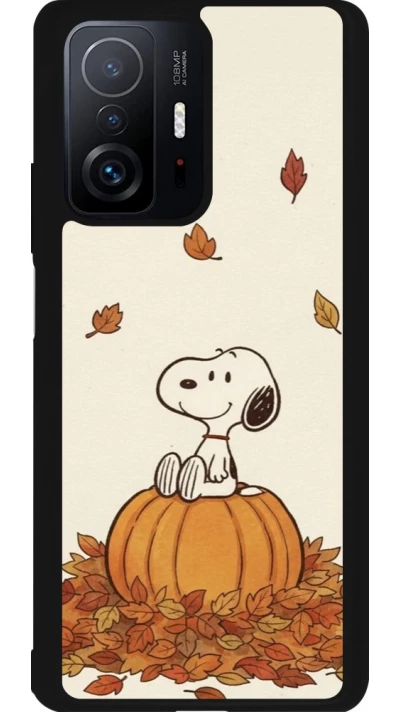 Coque Xiaomi 11T - Silicone rigide noir Autumn 26 Snoopy autumn