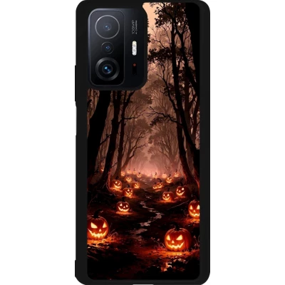 Coque Xiaomi 11T - Silicone rigide noir Halloween 2025 Road of Terrifying Pumpkins