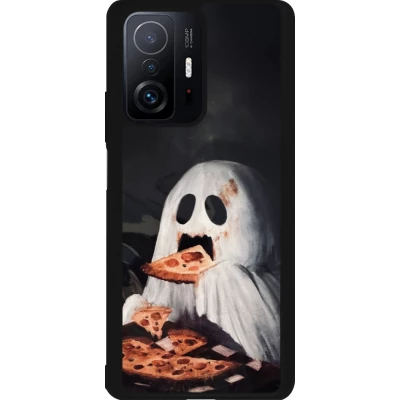 Xiaomi 11T Case Hülle - Silikon schwarz Halloween 2026 Ghost eating pizza