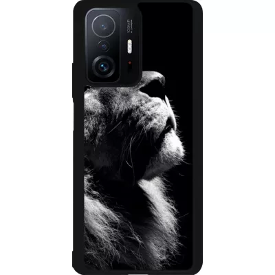 Coque Xiaomi 11T - Silicone rigide noir Lion looking up