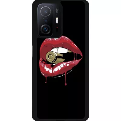 Coque Xiaomi 11T - Silicone rigide noir Lips bullet